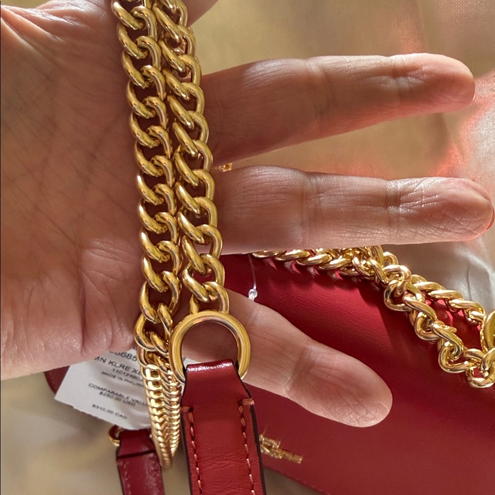 ❤️Coach NWT True Red Mini Klare Crossbody Bag with Gold Chain Strap &Hardware - Picture 9 of 9